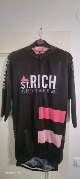 Maillot Ciclismo St. Rich Negro y Rosa