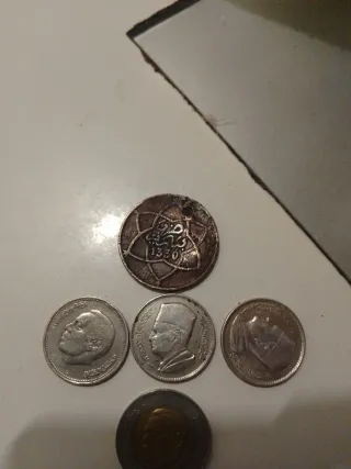 Lote monedas Marruecos: Dirhams, Santimat, Francos