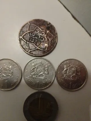 Lote monedas Marruecos: Dirhams, Santimat, Francos