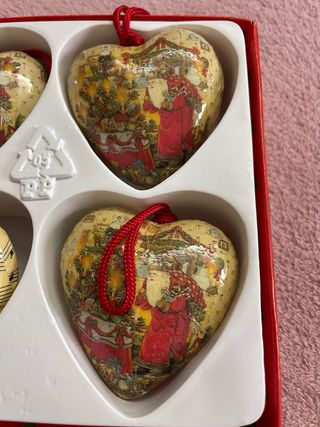 12 palline cuore cartapesta