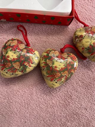 12 palline cuore cartapesta