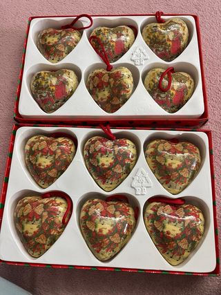 12 palline cuore cartapesta