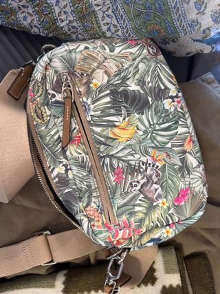Bolso parfois grande estampado lémur y flores