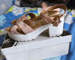 Sandalias tacón rosa n.37