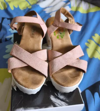 Sandalias tacón rosa n.37