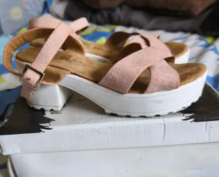 Sandalias tacón rosa n.37