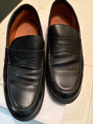 Mocasines de piel negros chico/hombre