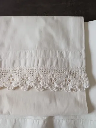 Lenzuolo sopra 1 piazza e federa vintage