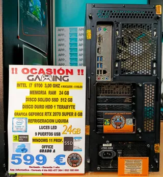 PC Gaming Intel i7 24GB RAM RTX 2070