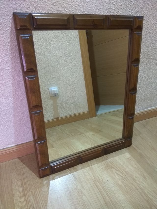 Espejo cristal marco madera