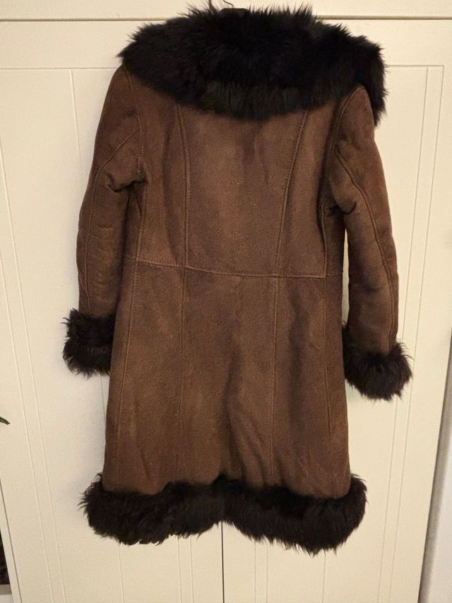 Abrigo Piel Vintage Marrón Chocolate