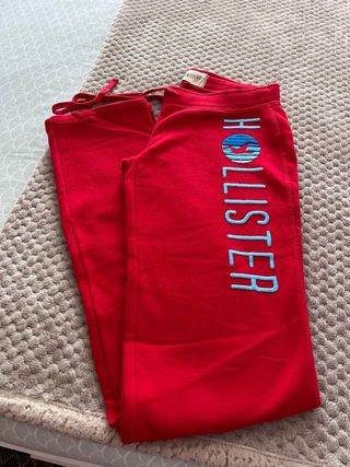 Pantalón chándal Hollister rojo talla XS