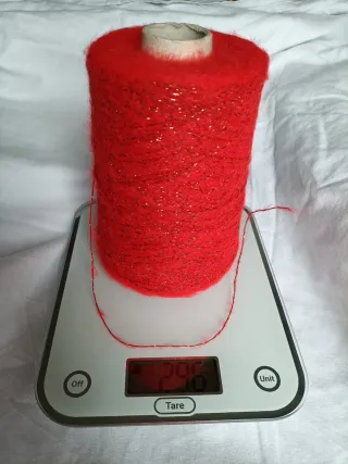 Filato misto mohair/lurex rosso