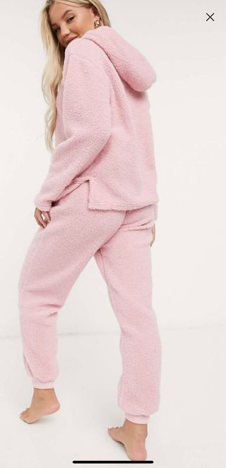Conjunto Joggers y Sudadera Rosa Peluche
