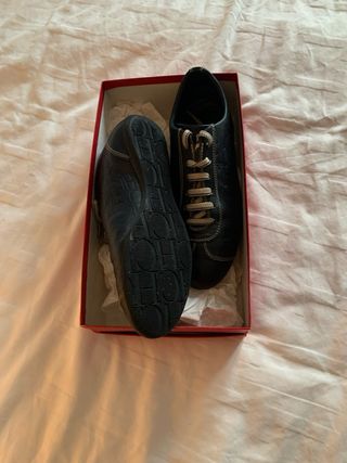 Zapatillas Carolina Herrera Piel Azul Marino 39