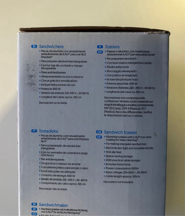 Tostapane e sandwichera Silvercrest 600W