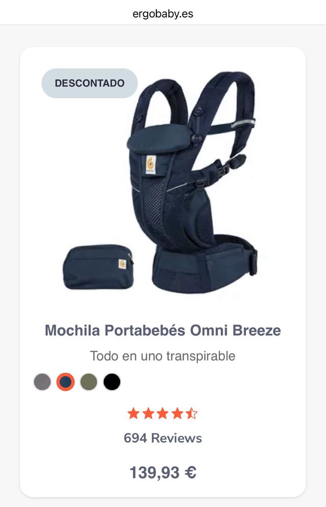 Mochila Portabebés Ergobaby Azul Marino