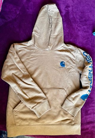 Sudadera Carhartt con capucha beige y azul