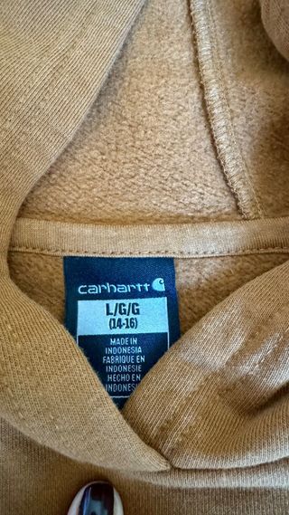 Sudadera Carhartt con capucha beige y azul