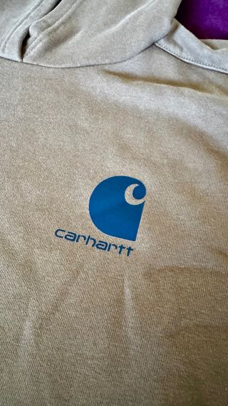 Sudadera Carhartt con capucha beige y azul
