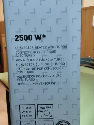 Calefactor Convector 2500W con Turbo