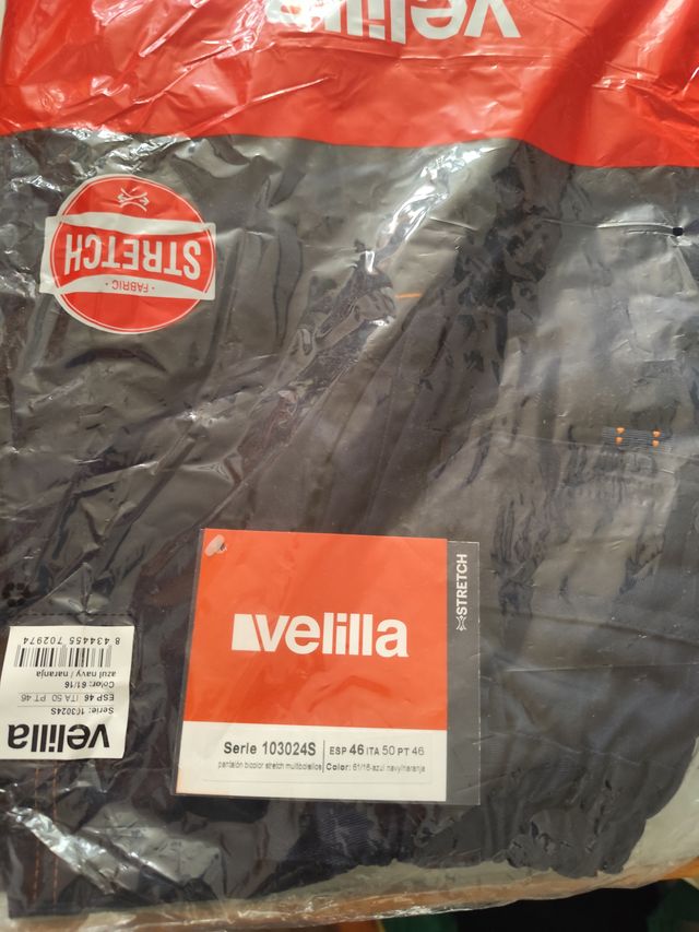 Pantalón Velilla T 46 Stretch Azul multibolsillos