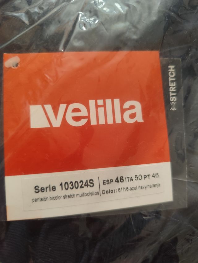 Pantalón Velilla T 46 Stretch Azul multibolsillos