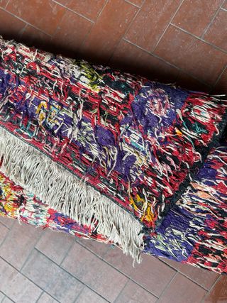 Tappeto Persiano Seta Blu Rosso