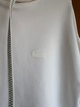 Sudadera Lacoste Blanca con Capucha