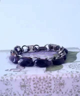 Pulsera de amatista y plata