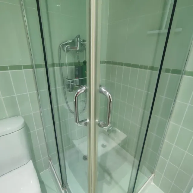 Mampara de ducha cristal y metal