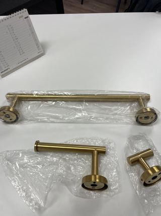 Arredo Bagno Set 5 accessori bagno ottone/oro.