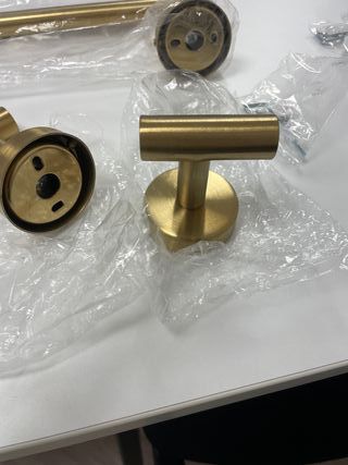 Arredo Bagno Set 5 accessori bagno ottone/oro.