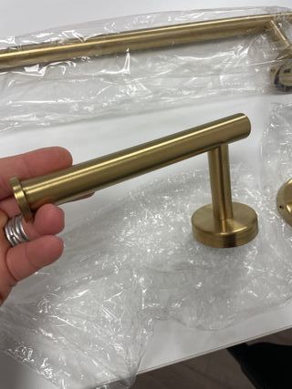 Arredo Bagno Set 5 accessori bagno ottone/oro.