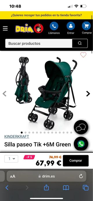 Silla de paseo Kinderkraft+plastico+2fundas
