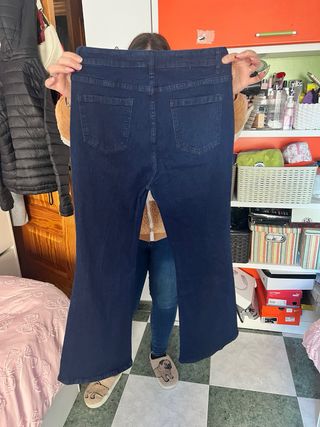 Vaqueros Campana Mujer Azul Talla L NUEVOS