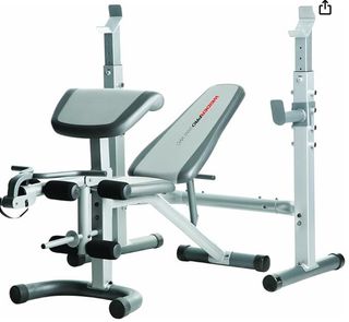 Banco Weider Pro 290 WC + Barras y pesas