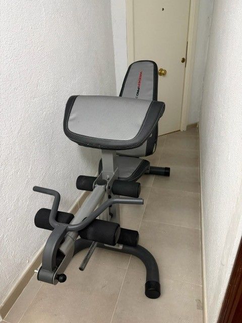 Banco Weider Pro 290 WC + Barras y pesas