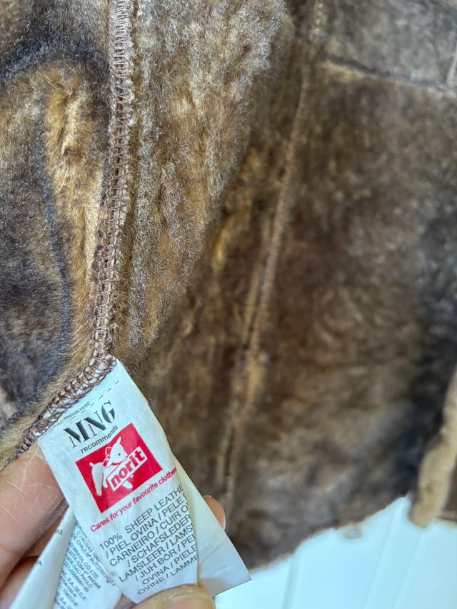 Chaqueta Mango Piel Marrón Chocolate vintage