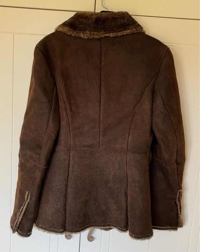 Chaqueta Mango Piel Marrón Chocolate vintage