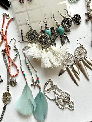 Lote Bisutería Plata anillos pendientes collares