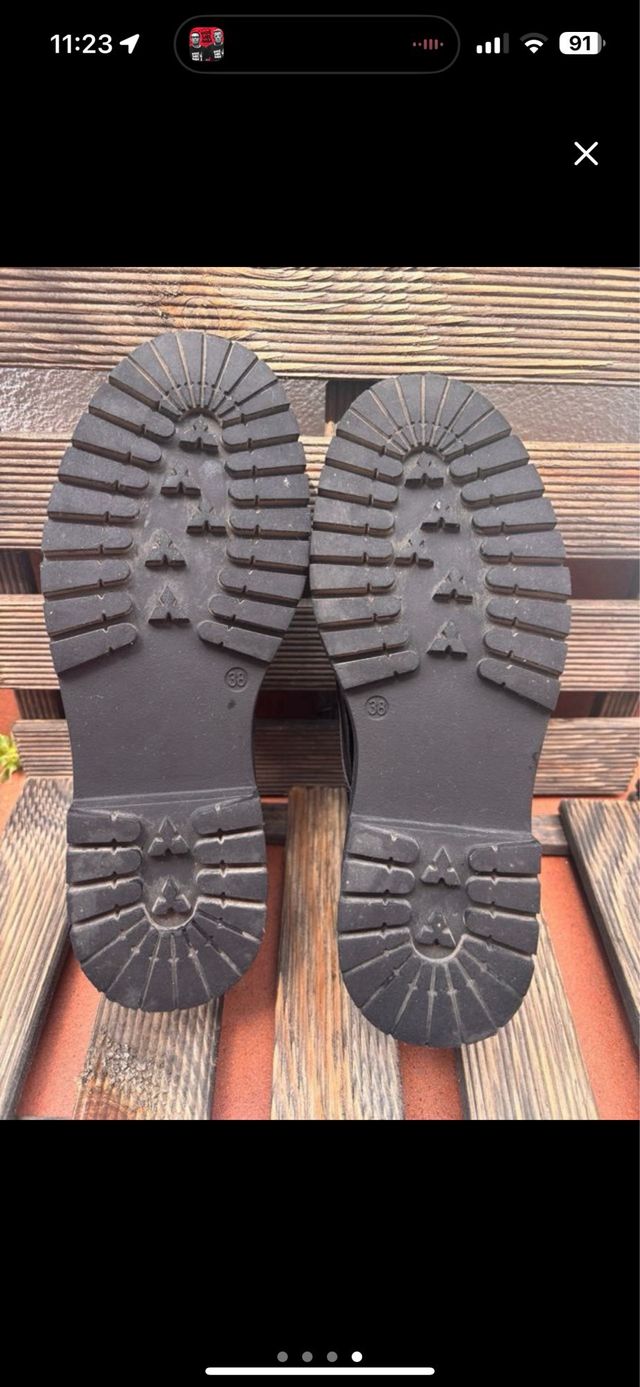 Zapatos charol negros suela gruesa talla 38