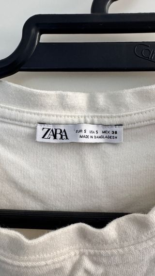Camiseta Zara Blanca Talla S