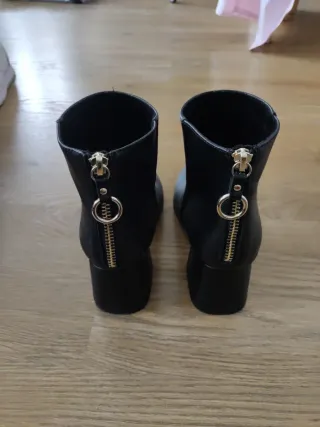 Botines de piel negros talla 37