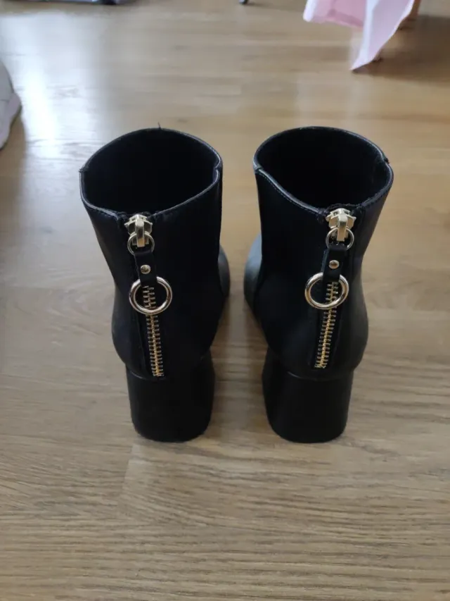 Botines de piel negros talla 37