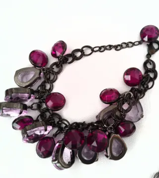 Conjunto Collar y Pulsera Morado