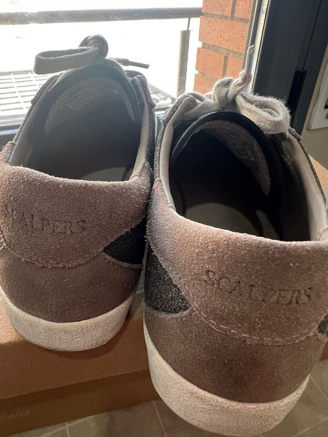 Zapatillas Scalpers Glitter Calavera Marrón/Plata