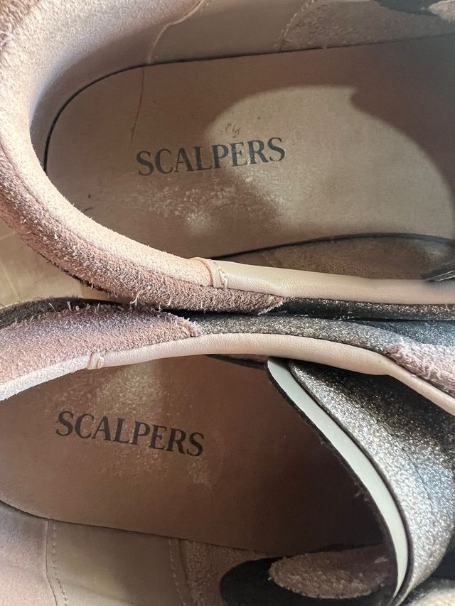 Zapatillas Scalpers Glitter Calavera Marrón/Plata