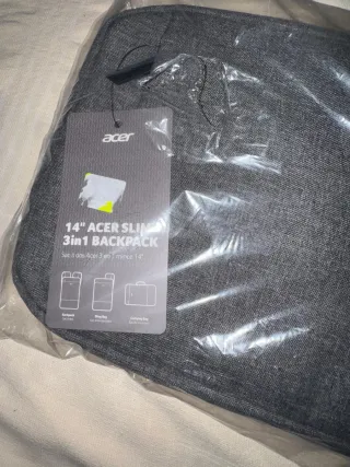 Mochila Acer 14 Slim 3 en 1 Negra/Gris