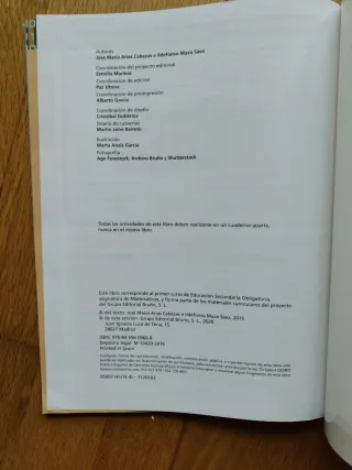 Código Bruño Matemáticas 1 ESO - 3 volúmenes